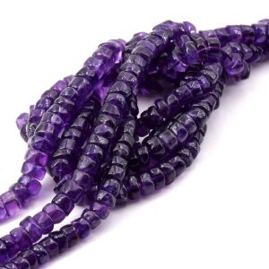 Heishi perle rondelle Améthyste 5x3-4mm (1 Fil-32cm)