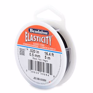 Beadalon fil élastique elasticity noir 0,5mm, 5m (1)